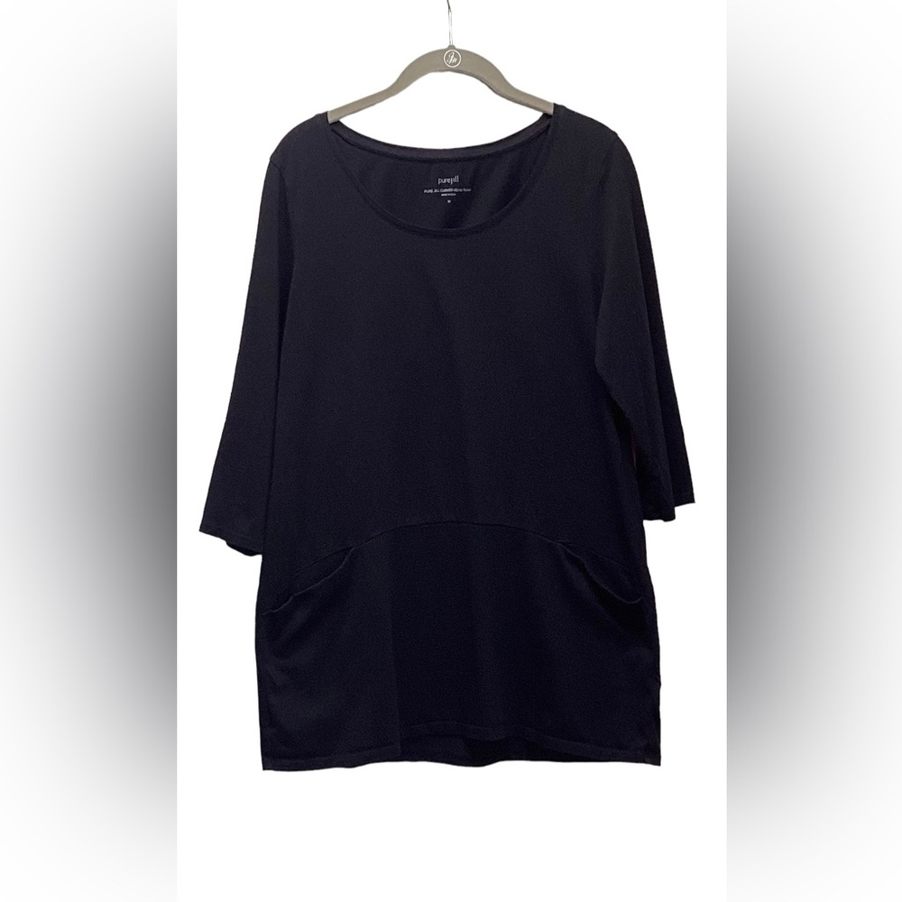 j Jill Black tunic With Pockets 3/4 Sleeves Medium
